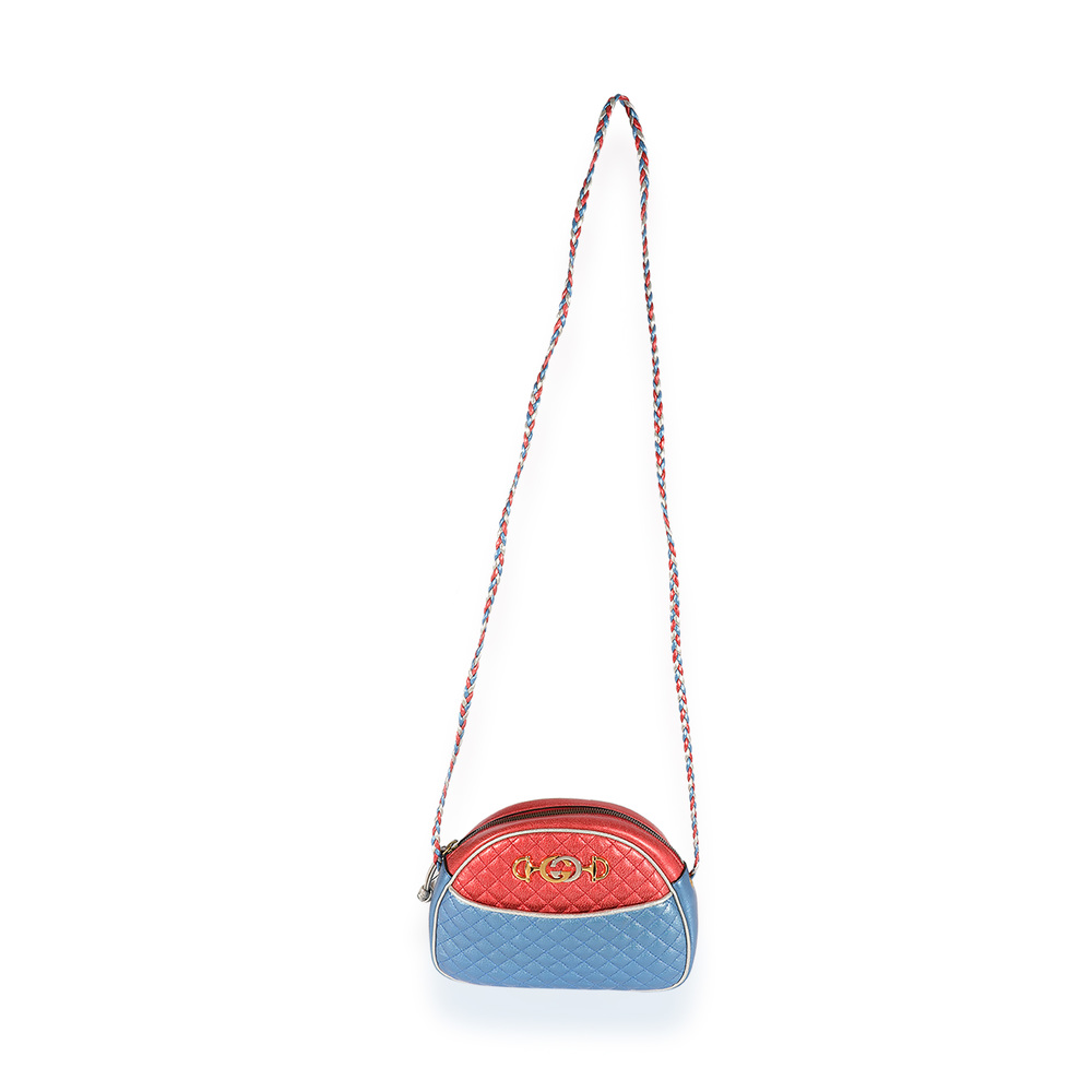 Gucci Metallic Blue & Multicolor Nappa Trapuntata Shoulder Bag - Picture 6 of 10